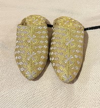 Moroccan women&#39; gold silver slippers, Women&#39;s babouches slippers, Morocc... - £37.75 GBP