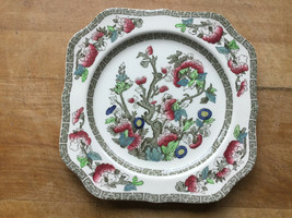 VINTAGE INDIAN TREE SQUARE SALAD PLATE CHINA BY JOHNSON BROS ENGLAND - £35.90 GBP