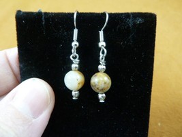 DP1-8-9 Real Dinosaur Poop 8mm Bead Dangle Earrings Utah Ancient Dino Coprolite - £11.19 GBP