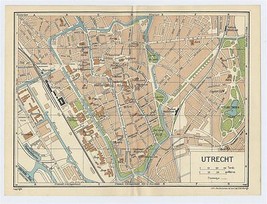 1933 ORIGINAL VINTAGE CITY MAP OF UTRECHT / NETHERLANDS HOLLAND - $25.01