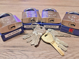 4 X RIELDA Keyed Alike Padlocks Re-programable High Security/With  8 +1 ... - $366.00+