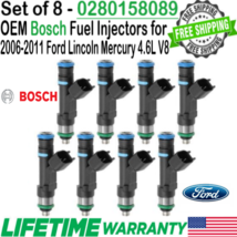 Genuine Bosch x8 Fuel Injectors for Ford &amp; Lincoln &amp; Mercury 4.6L V8 #0280158089 - £109.20 GBP