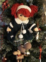 Christmas Tree Topper Little Orphan Annie like Rag Doll Yarn Pigtail 16&quot;... - $29.45