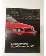 1986 Brochure flyer Ford Performance Sound Systems - $283.25 MXN