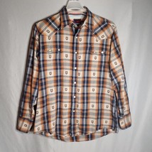 Roper Shirt Mens Lg Multi Color Horseshoe Print Pearl Snap Western Rodeo... - $29.49