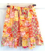 Lilly Pulitzer 6 Happiest Hour Patch Girls Ruffled Skirt Pull-on Elastic... - $244.82 MXN