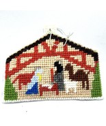 Nativity Managers Christmas Ornament Cross Stitch Finished Handmade - €4,34 EUR