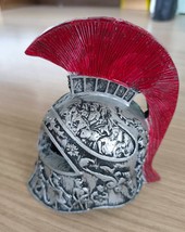 Roman Knight Gladiator Miniature Spartan Silver Helmet Decor 12*7*10 cm. MONDO C - £45.25 GBP