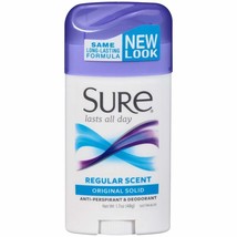 Sure Anti-Perspirant Deodorant Original Solid Regular Scent - 1.7 oz, Pack of 4 - £19.97 GBP