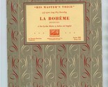 LA BOHEME Libretto His Master&#39;s Voice 1959 Italian and English  - £14.28 GBP