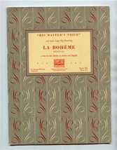 LA BOHEME Libretto His Master&#39;s Voice 1959 Italian and English  - £14.22 GBP