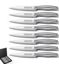 Steak Knife Set, Aiheal Serrated Stainless Steel  Set of 8 New - £20.84 GBP