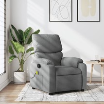 Massage Recliner Chair Light Gray Fabric - $5,875.89 MXN