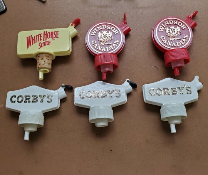 Six Vintage collectible Liquor bottle spour spouts - $28.71