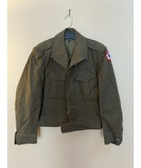 Vintage 1948 US Military Ike Field Jacket OD Wool Coat Uniform w/ Patch ... - $70.13
