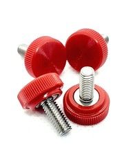 M4 Knurled Thumb Screw Bolts Multiple lengths Red Clamping Knob Stainless 4mm - £11.71 GBP+