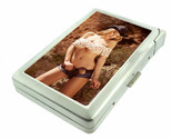 Pin Up Cowgirls D3 100&#39;s Size Cigarette Case with Built in Lighter Metal... - £17.08 GBP