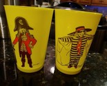 2 Vintage Yellow Plastic McDonald Cups Captain Crook Hamburglar - $18.95
