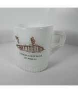Vintage Fire King Mug Milk Glass Citizens State Bank Of Roseau Minnesota - $22.69 CAD