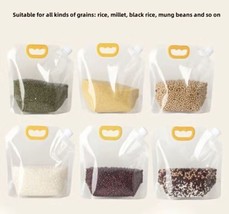 5pcs X3KG Cereals Sealed Bag, Fresh-keeping Bag,Transparent Kitchen Food Storage - £8.63 GBP