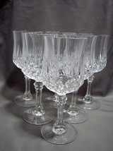 Set Of 6 Cristal D&#39;arques Longchamp Clear 7-1/4&quot; Water Goblets Wine Glasses - £16.77 GBP