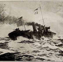 Battleship Escapes Torpedo At Sea 1919 WW1 World War 1 Military Print DWS3C - $570.99 MXN