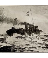 Battleship Escapes Torpedo At Sea 1919 WW1 World War 1 Military Print DWS3C - $570.99 MXN