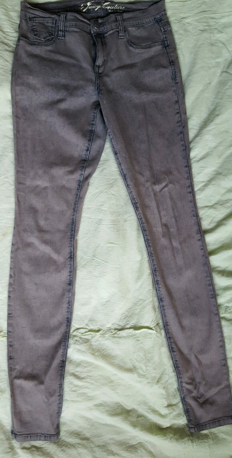Juicy Couture Skinny Stretch Womens Jeans Size S Blue Gray faded look Ac... - $1.97