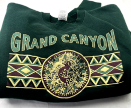 Vintage 90s Womens XXL Grand Canyon Crewneck Sweatshirt Green Fruit of the Loom - £11.43 GBP