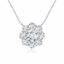 ANGARA Round Natural Diamond Halo Pendant Necklace in 14K Gold (GVS2, 0.76 Ctw) - £1,605.05 GBP