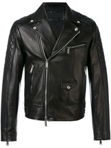 Men&#39;s Stylish motorcycle jacket real leather sheepskin jacket - £141.13 GBP