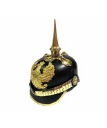 Deutscher Pickelhaube-Helm aus schwarzem Leder, preußischer Helm aus dem... - £85.62 GBP