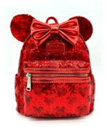 Disney Parks Loungefly Red Sequin Mini Backpack Hidden Mickey Minnie Ico... - $86.64 CAD