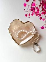 Personalized Heart RingDish EpoxyResin Trinket Dish Resin bowl Pearlesce... - £31.97 GBP