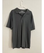 Cutter &amp; Buck Polo Collared Shirt Top Men Large Gray Stripe Pattern - $18.17 CAD