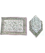 100% Cotton Indian Style Theme Dining Hand Block Table Mats and Napkins ... - $47.27 CAD