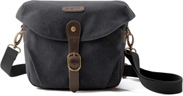 Black Vintage Padded Camera Shoulder Bag With Rain Cover, Bagsmart Slr Dslr - $44.98