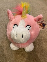 Ideal Toys Direct Pink Unicorn Round plush  14&quot; x 14&quot; New W/Tags Free Shipping - £22.36 GBP