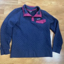 Vintage PATAGONIA Blue/Red Snap Buttons Pull Over Worn Wear Sweater Size... - £35.03 GBP