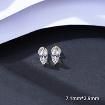 Earrings Sterling Silver Single Zirconium Earrings Simple Cold Wind Ear Pole Com - £8.44 GBP