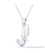 Outspread-Wing Dove Bird Animal Charm Necklace Pendant in .925 Sterling ... - €16,94 EUR+