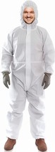 Anti-Static Fabric Coveralls 30ct White Polypropylene 3X-Large Attached ... - £92.65 GBP