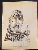 Bill Jameson Surrealism Drawing &quot;Wayward Poet&quot; 1968 - £24.35 GBP