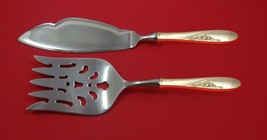 Rose Spray by Easterling Sterling Silver Fish Serving Set 2 Piece Custom HHWS - £105.00 GBP