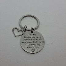 Keychain Nonno Heart Love Gift Inspirational Key Ring Silver - £7.82 GBP