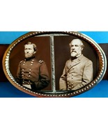 General ULYSSES S. GRANT &amp; General ROBERT E. LEE CIVIL WAR Epoxy Photo B... - £13.97 GBP