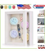 Customizable Memory Box Frame 8x10 - Rustic White Decor for Photos &amp; Medals - $58.52 CAD