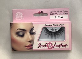 Izzi 3D Lashes Light &amp; Soft As A Feather Luxury 3D Lashes #719 M Human Remy Hair - £2.03 GBP