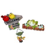 NEW – Lot of 3 Resin WELCOME Lawn Ornaments Frog, Birds, Firefly - $16.00