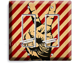 Peace victory sign fingers up cool hippie hand double GFI light switch w... - $243.83 MXN